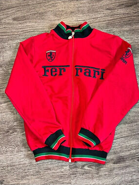 Ferrari Red Embroidered Full Zip Track Sweatshirt Women’s XXS XS Petite